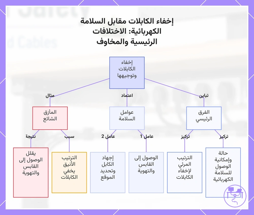 إخفاء الكابلات مقابل السلامة الكهربائية: الاختلافات الرئيسية والمخاوف
