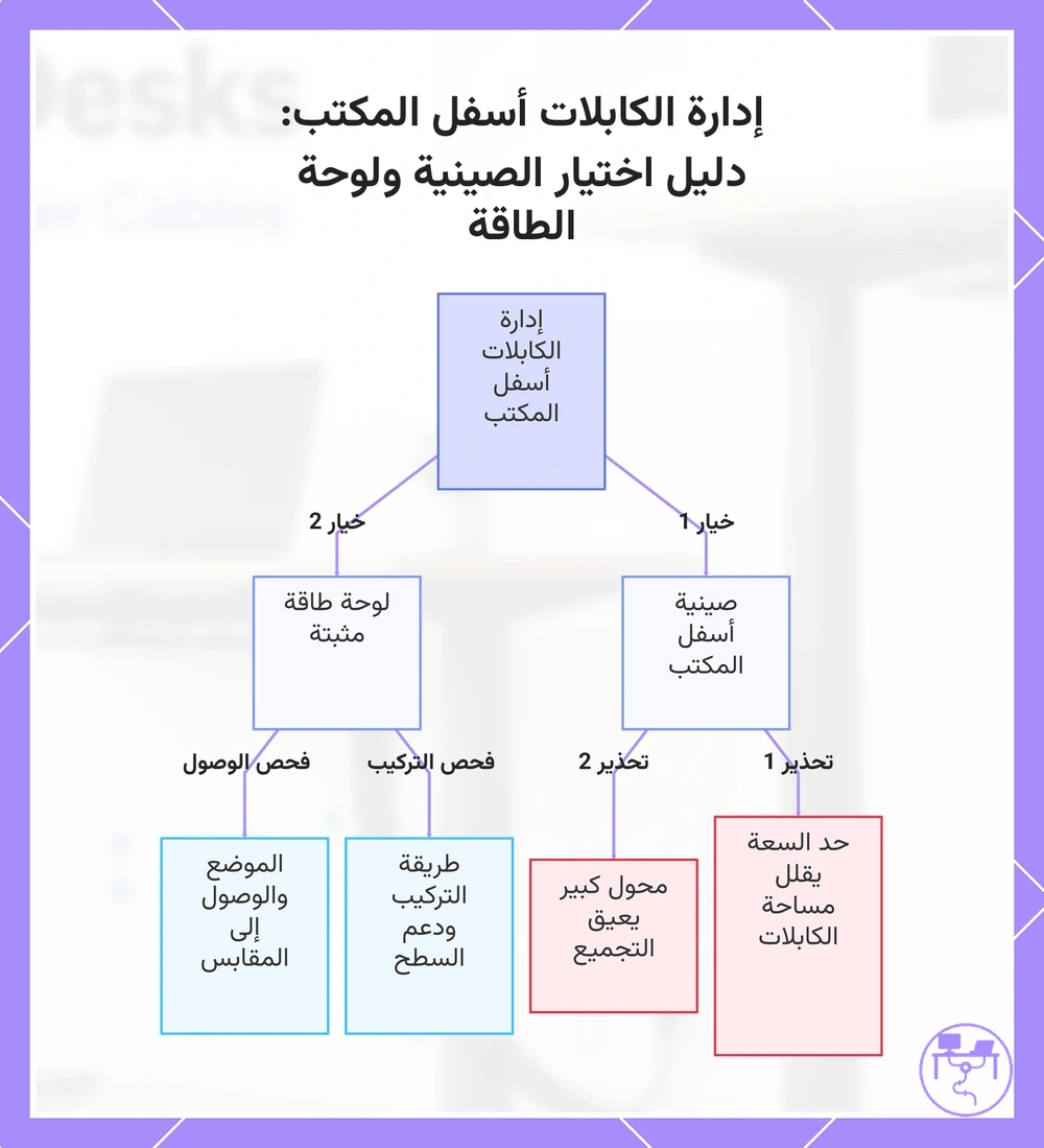 إدارة الكابلات أسفل المكتب: دليل اختيار الصينية ولوحة الطاقة