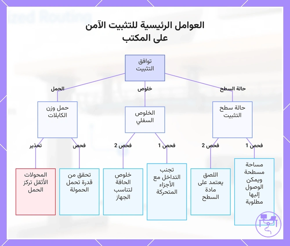 العوامل الرئيسية للتثبيت الآمن على المكتب