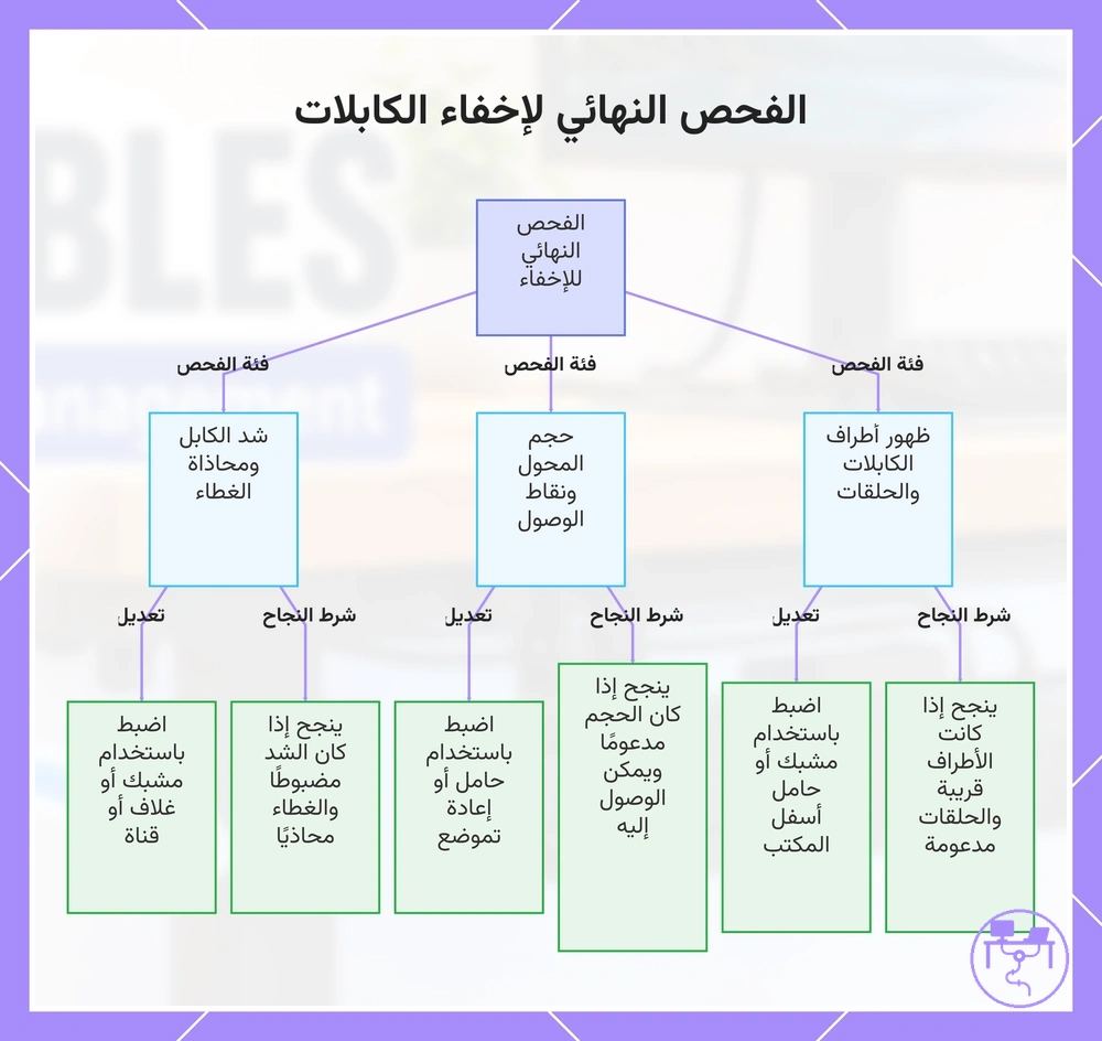 الفحص النهائي لإخفاء الكابلات