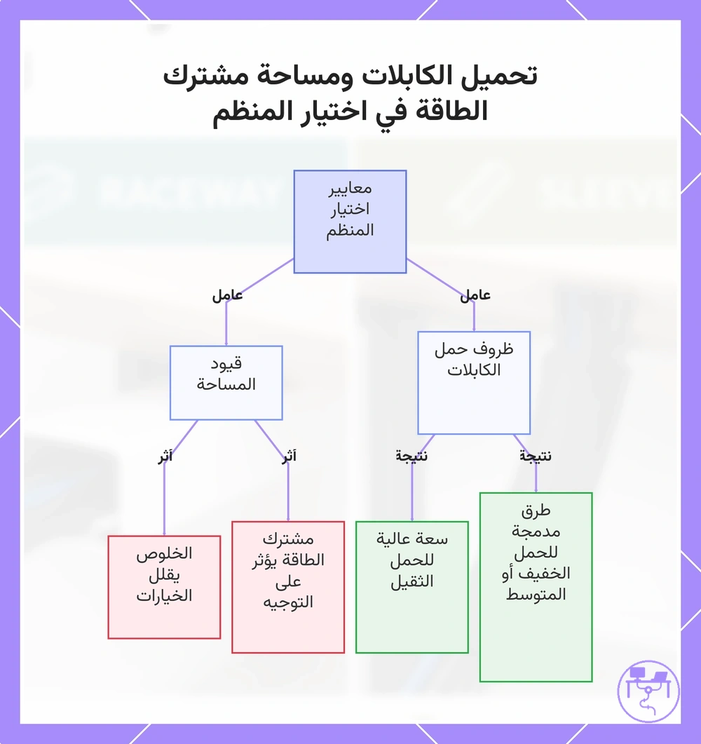 تحميل الكابلات ومساحة مشترك الطاقة في اختيار المنظم