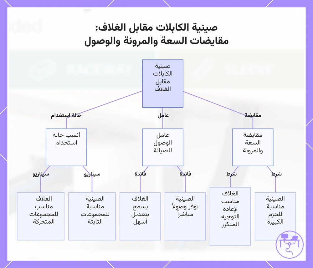 صينية الكابلات مقابل الغلاف: مقايضات السعة والمرونة والوصول