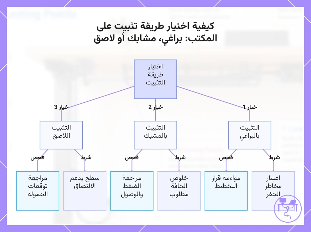 كيفية اختيار طريقة تثبيت على المكتب: براغي، مشابك أو لاصق