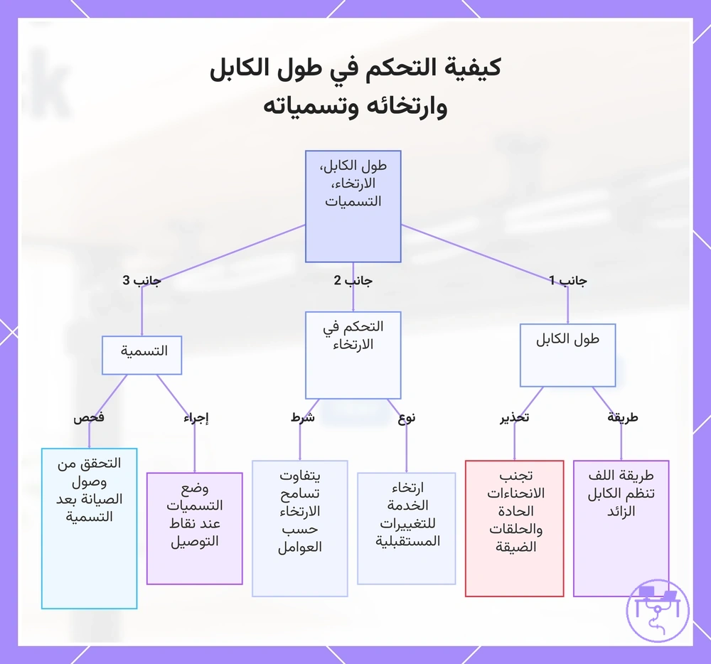 كيفية التحكم في طول الكابل وارتخائه وتسمياته