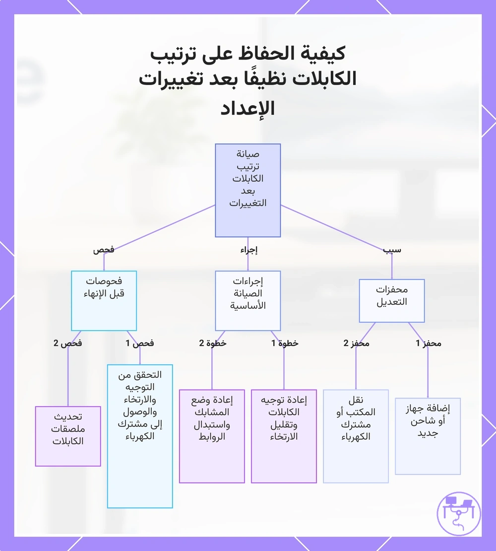 كيفية الحفاظ على ترتيب الكابلات نظيفًا بعد تغييرات الإعداد