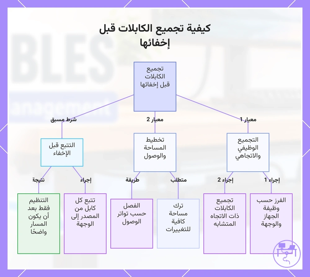 كيفية تجميع الكابلات قبل إخفائها