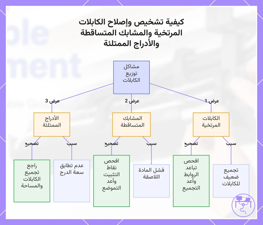 كيفية تشخيص وإصلاح الكابلات المرتخية والمشابك المتساقطة والأدراج الممتلئة