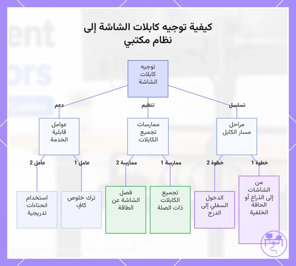 كيفية توجيه كابلات الشاشة إلى نظام مكتبي