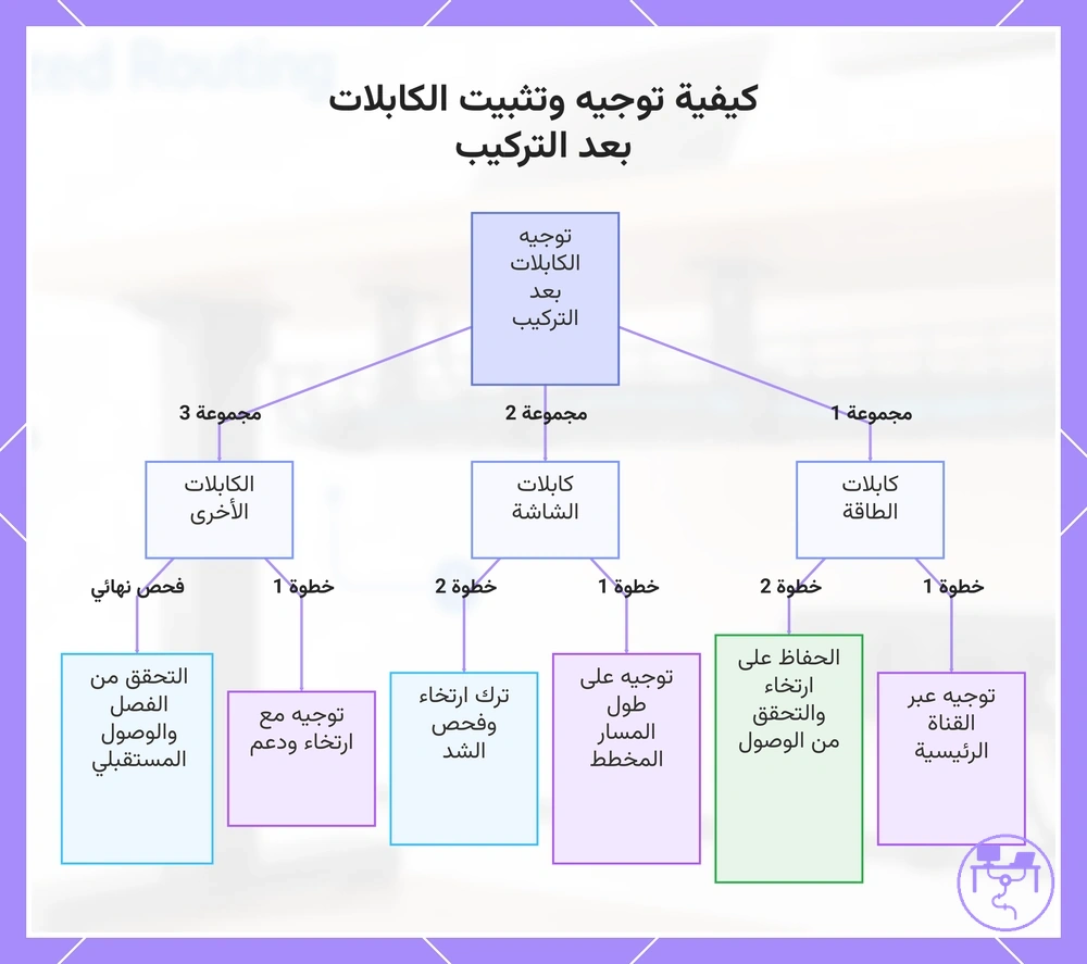 كيفية توجيه وتثبيت الكابلات بعد التركيب
