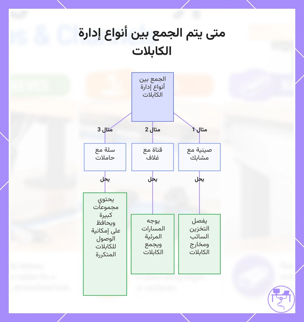متى يتم الجمع بين أنواع إدارة الكابلات