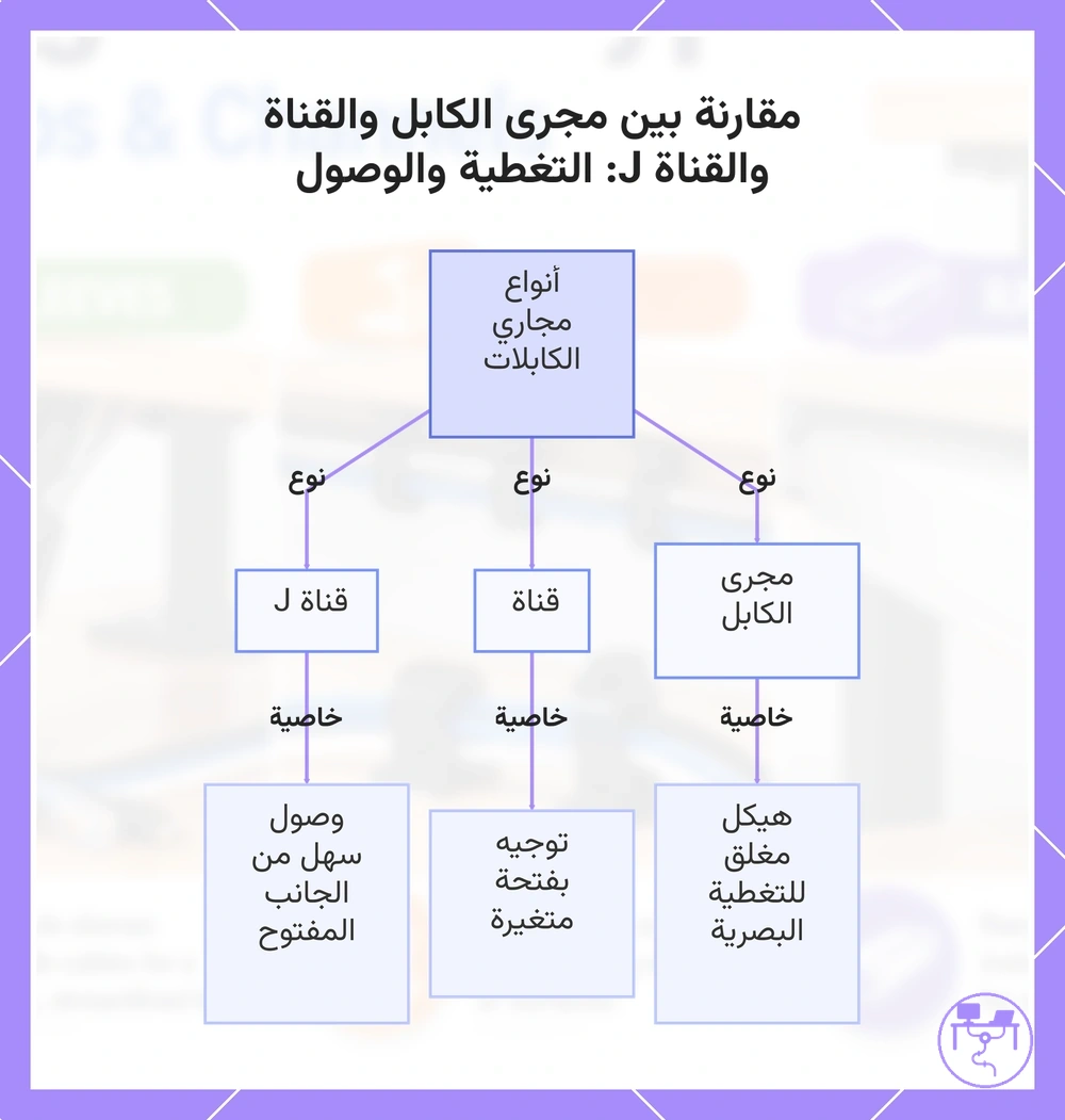 مقارنة بين مجرى الكابل والقناة والقناة J: التغطية والوصول