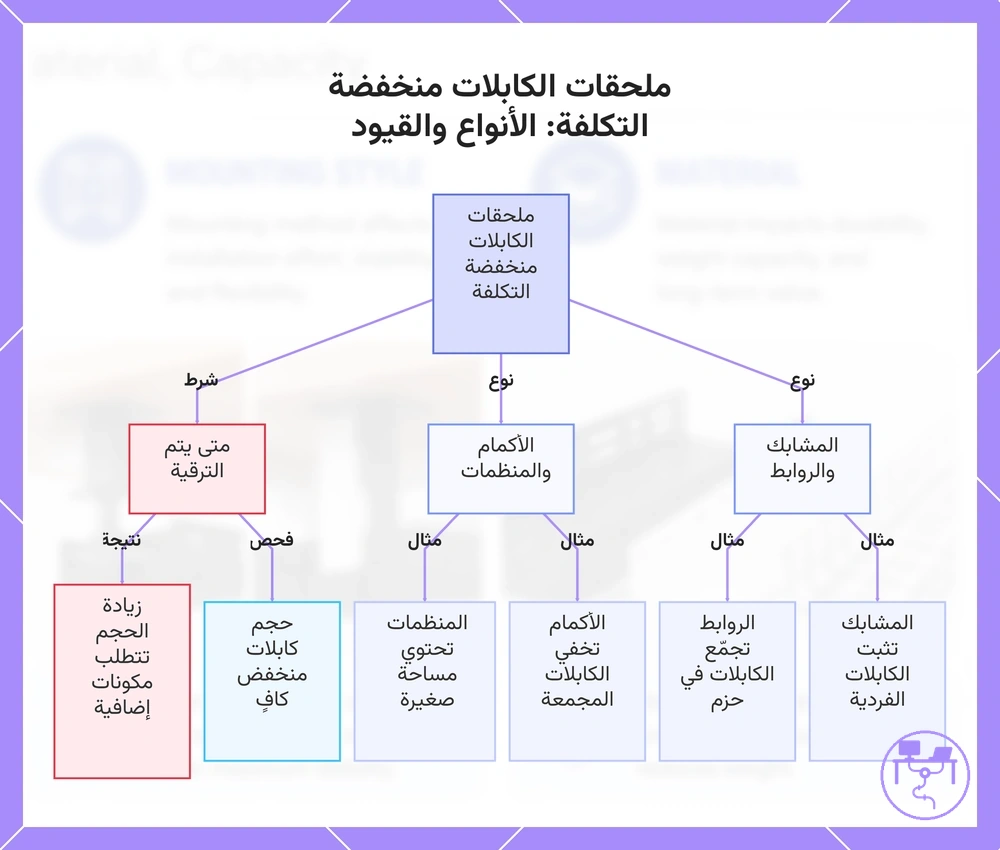ملحقات الكابلات منخفضة التكلفة: الأنواع والقيود