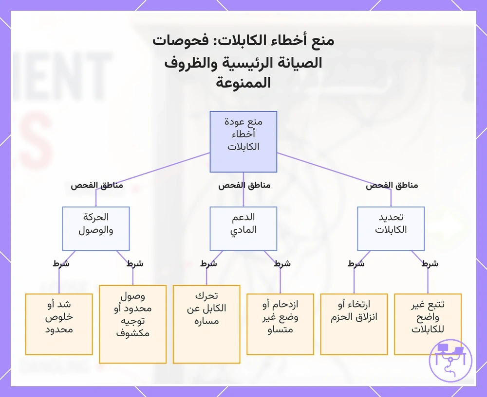 منع أخطاء الكابلات: فحوصات الصيانة الرئيسية والظروف الممنوعة