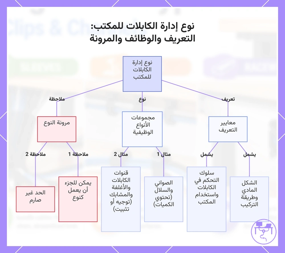 نوع إدارة الكابلات للمكتب: التعريف والوظائف والمرونة