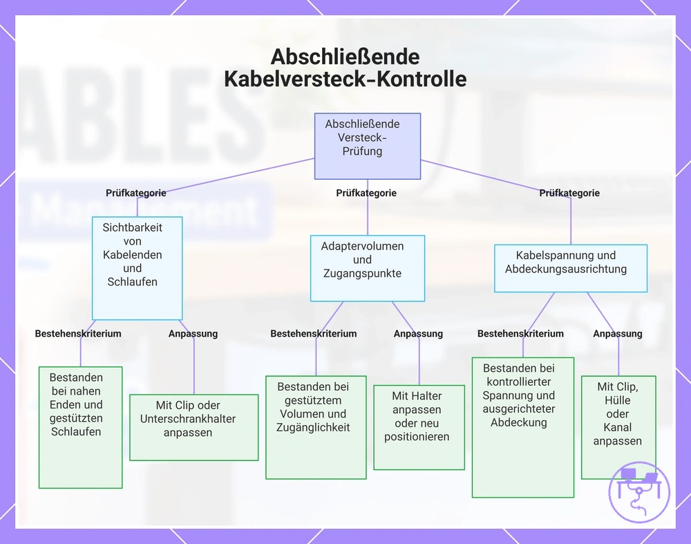 Abschließende Kabelversteck-Kontrolle