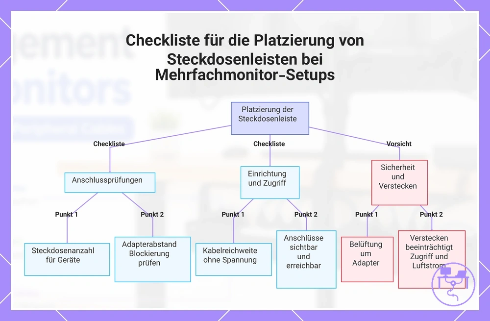 Checkliste für die Platzierung von Steckdosenleisten bei Mehrfachmonitor-Setups