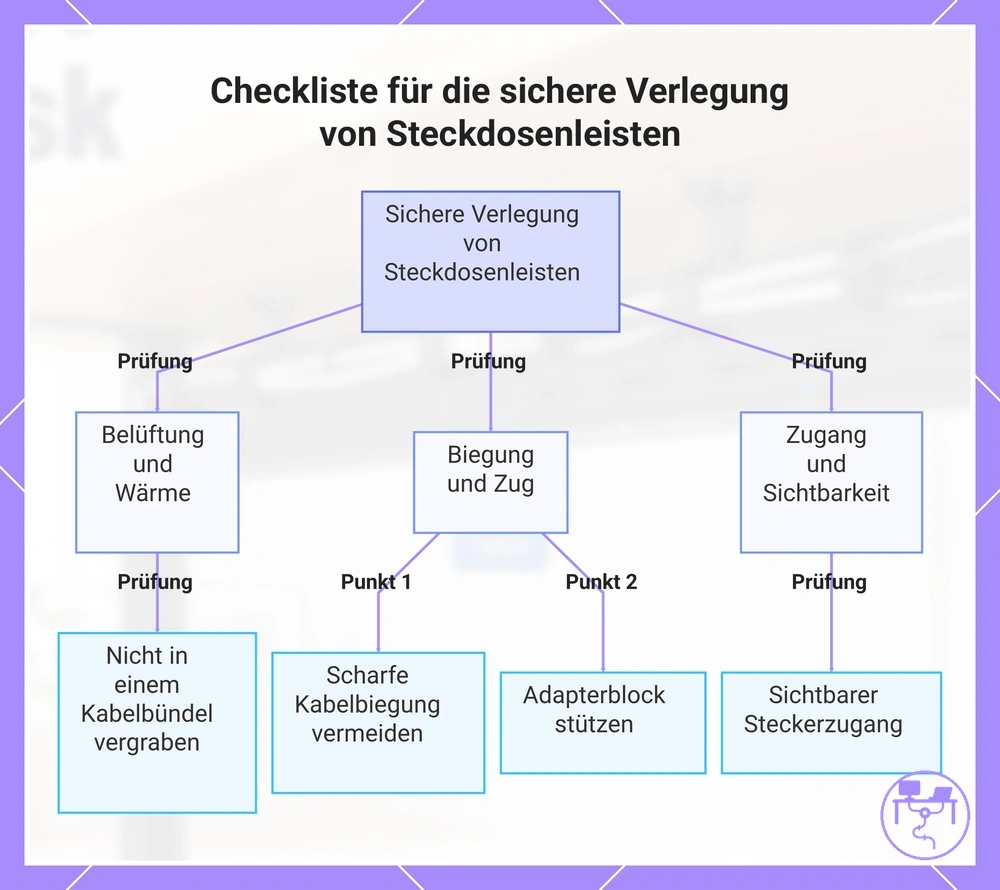 Checkliste für die sichere Verlegung von Steckdosenleisten