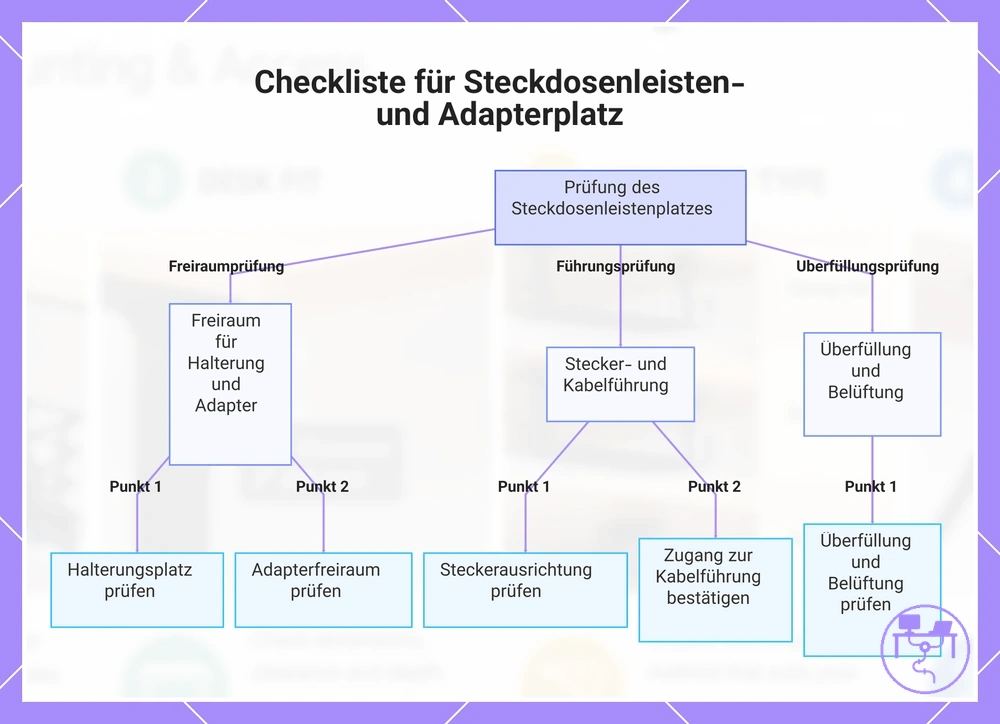 Checkliste für Steckdosenleisten- und Adapterplatz