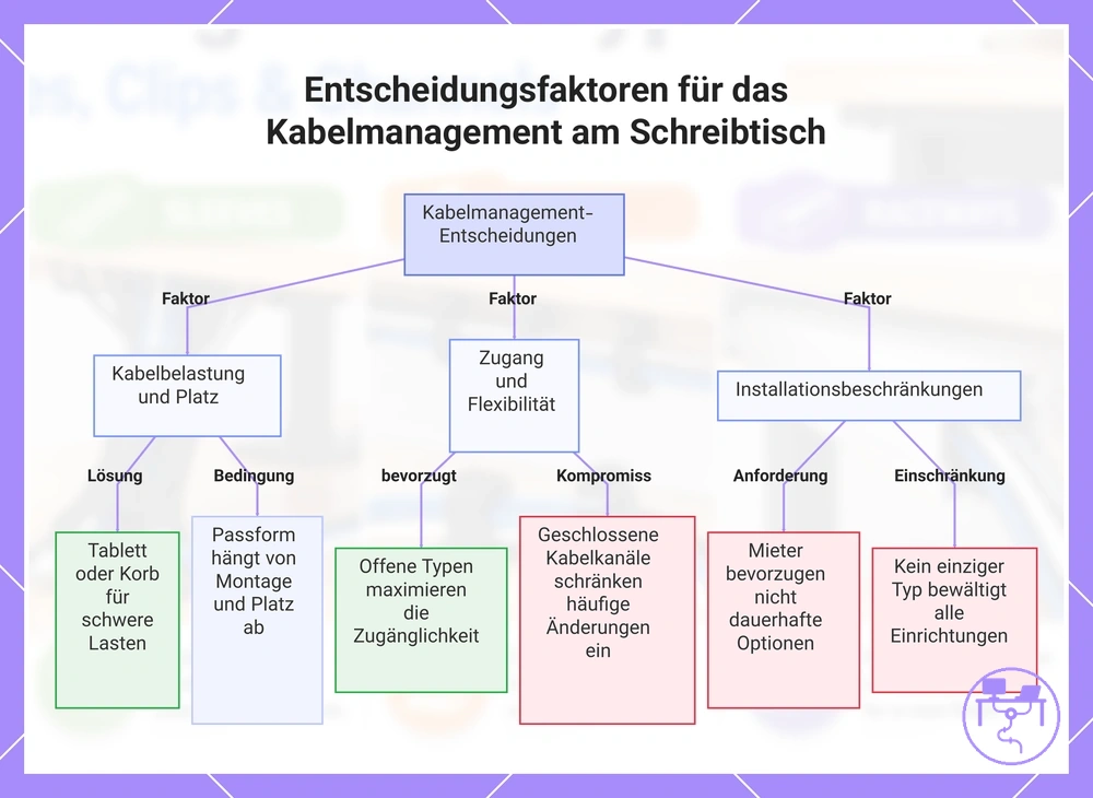Entscheidungsfaktoren für das Kabelmanagement am Schreibtisch
