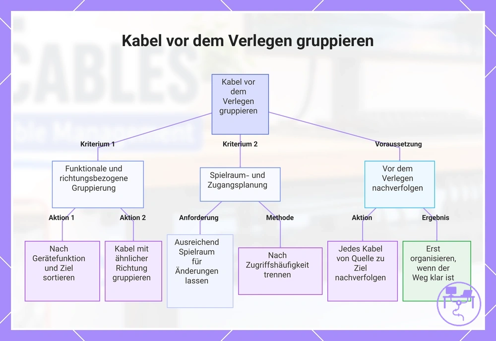 Kabel vor dem Verlegen gruppieren