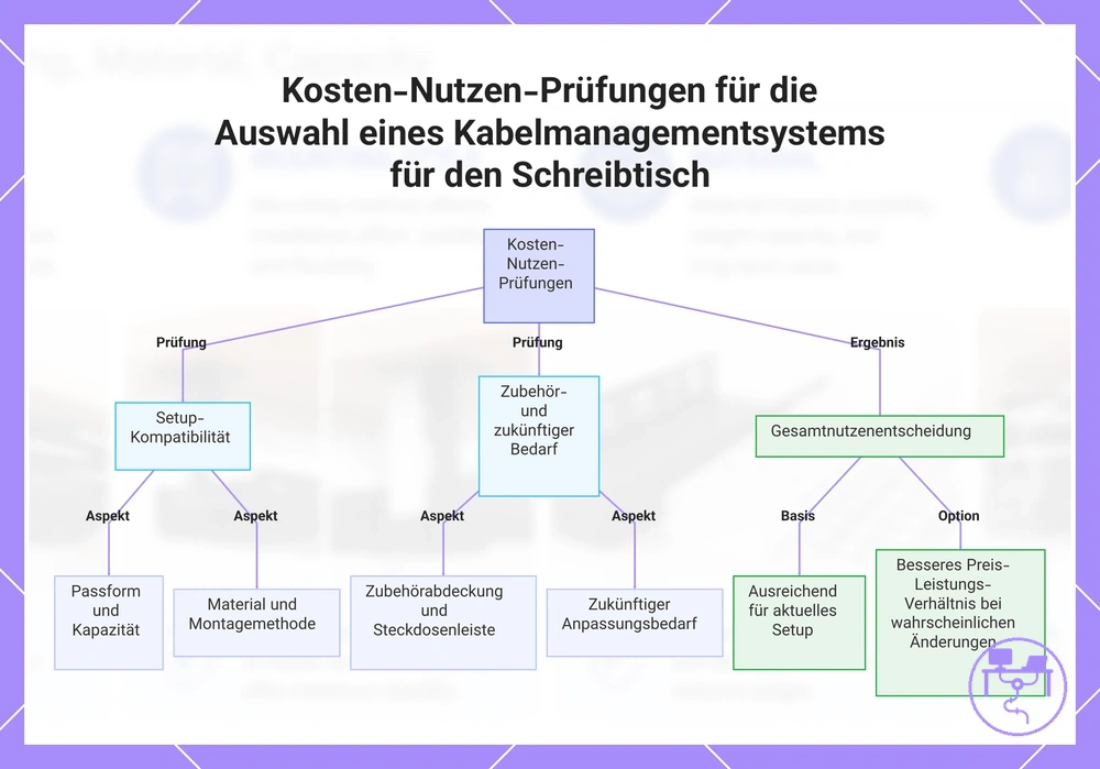 Kosten-Nutzen-Prüfungen für die Auswahl eines Kabelmanagementsystems für den Schreibtisch