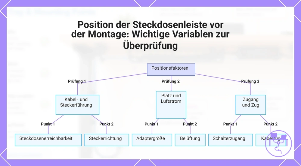 Position der Steckdosenleiste vor der Montage: Wichtige Variablen zur Überprüfung