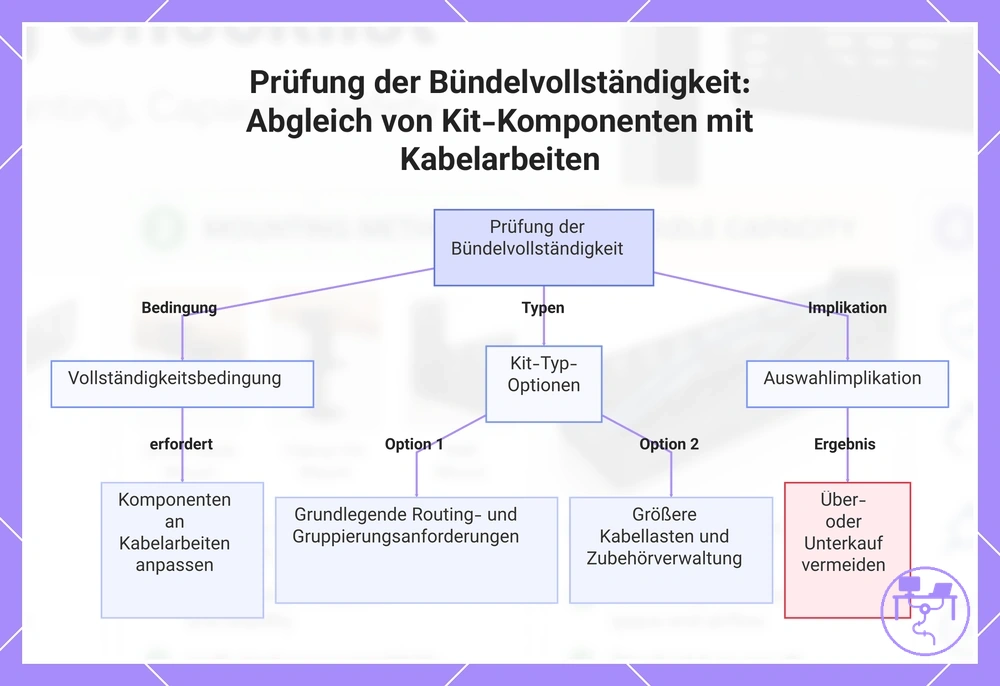 Prüfung der Bündelvollständigkeit: Abgleich von Kit-Komponenten mit Kabelarbeiten