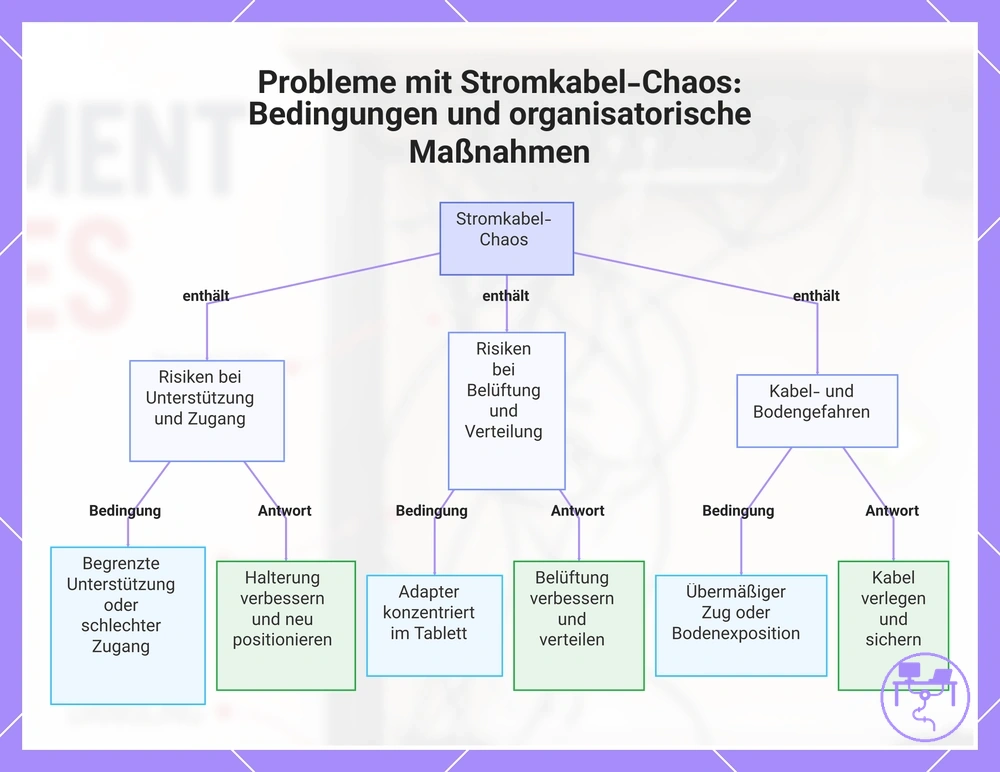 Probleme mit Stromkabel-Chaos: Bedingungen und organisatorische Maßnahmen