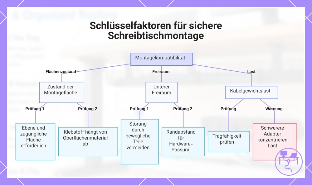 Schlüsselfaktoren für sichere Schreibtischmontage