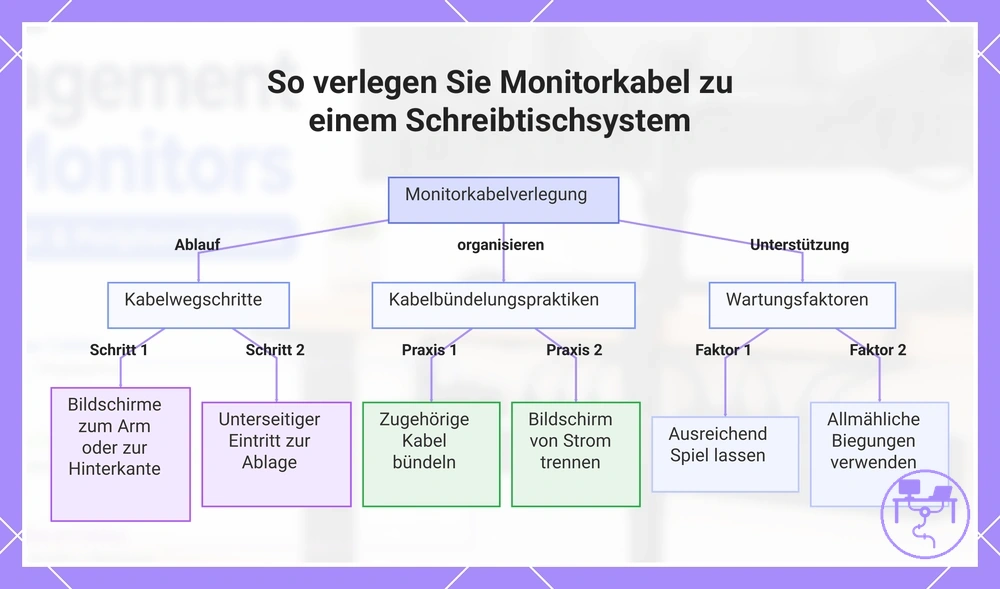 So verlegen Sie Monitorkabel zu einem Schreibtischsystem