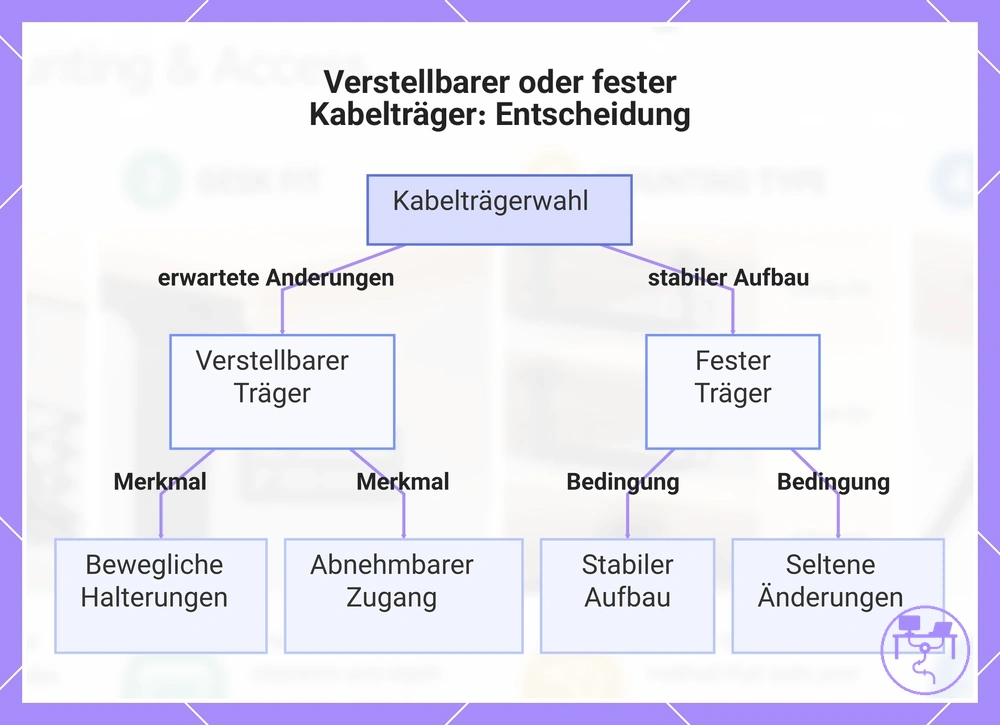 Verstellbarer oder fester Kabelträger: Entscheidung