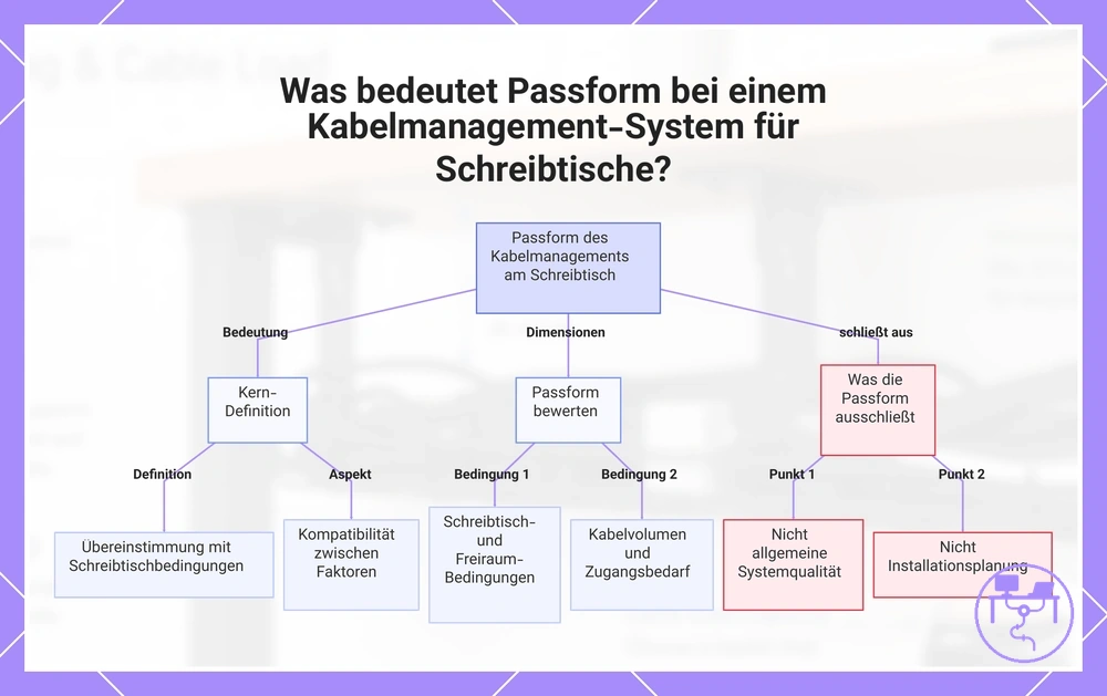 Was bedeutet Passform bei einem Kabelmanagement-System für Schreibtische?