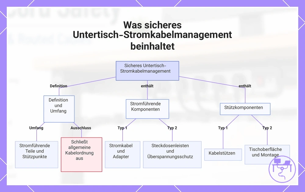 Was sicheres Untertisch-Stromkabelmanagement beinhaltet