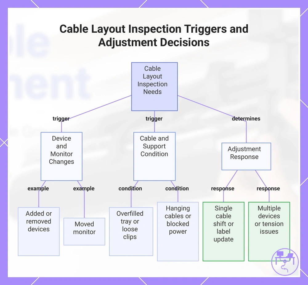 Cable Layout Inspection Triggers and Adjustment Decisions