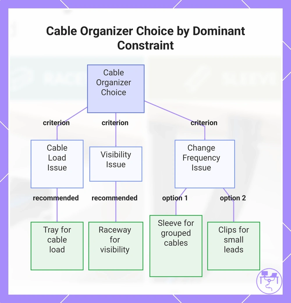 Cable Organizer Choice by Dominant Constraint