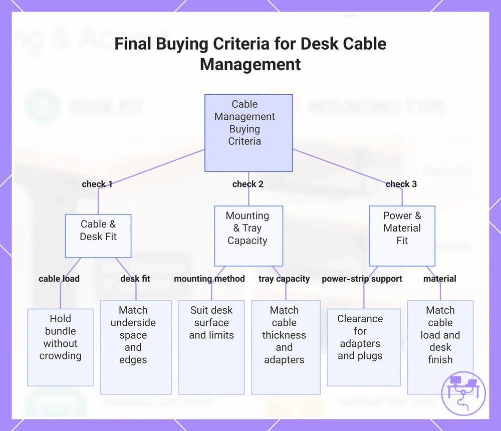Final Buying Criteria for Desk Cable Management