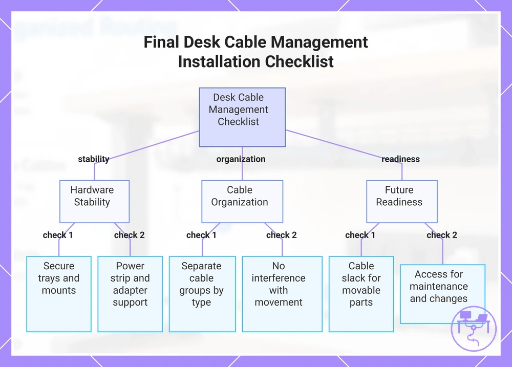 Final Desk Cable Management Installation Checklist