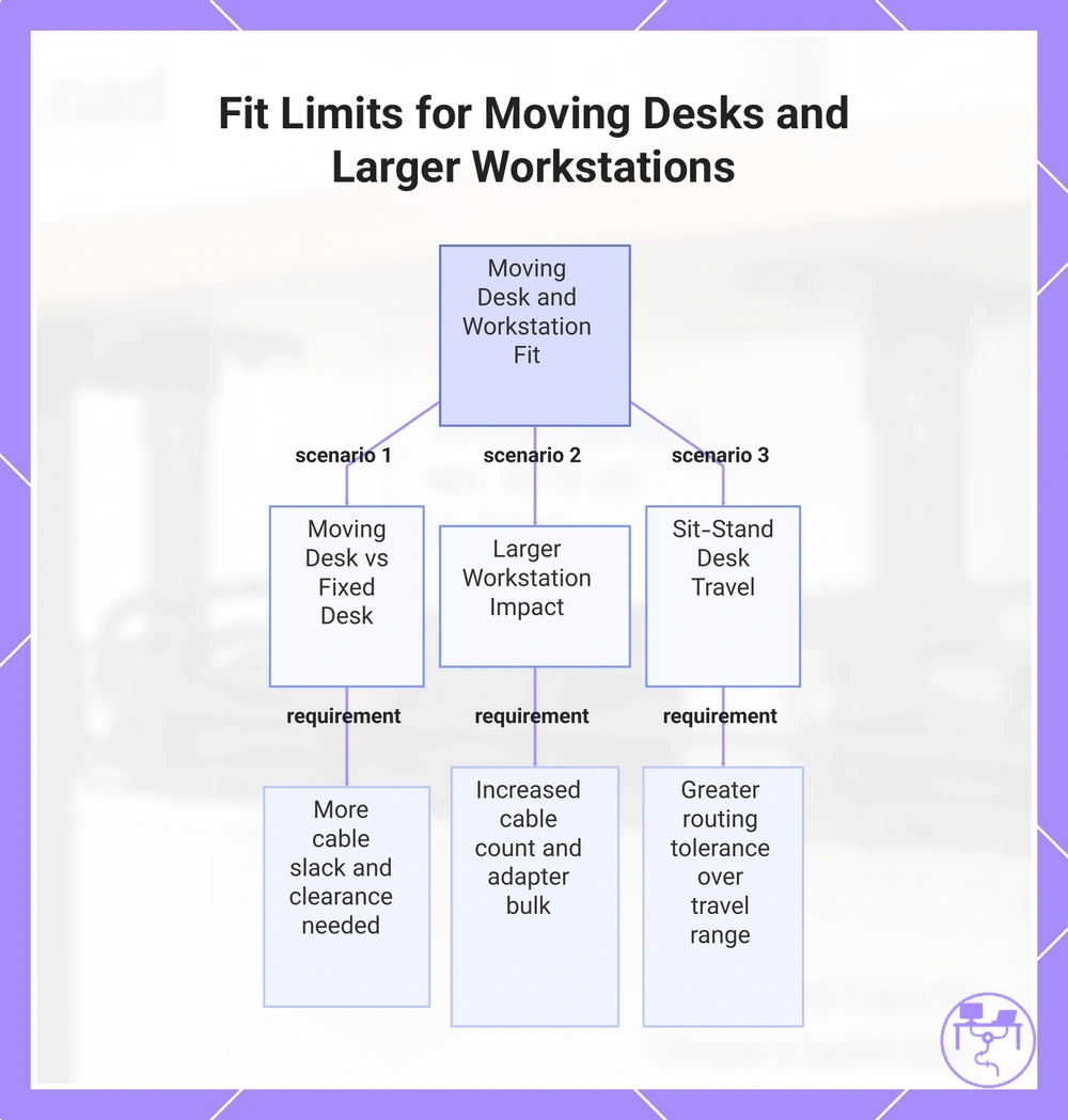 Fit Limits for Moving Desks and Larger Workstations