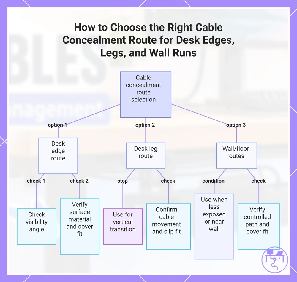 How to Choose the Right Cable Concealment Route for Desk Edges, Legs, and Wall Runs