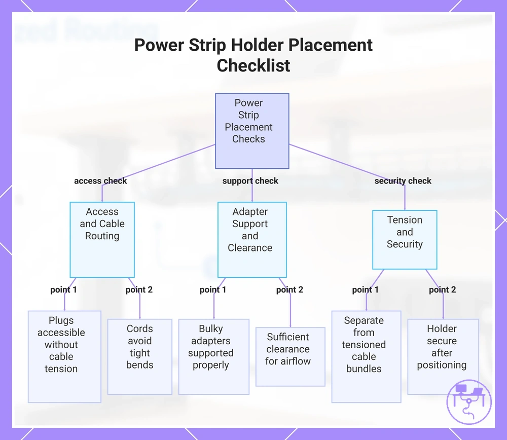 Power Strip Holder Placement Checklist