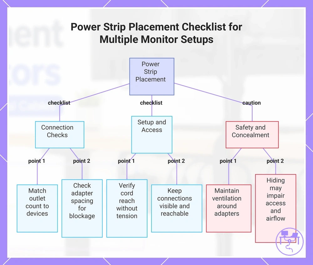 Power Strip Placement Checklist for Multiple Monitor Setups