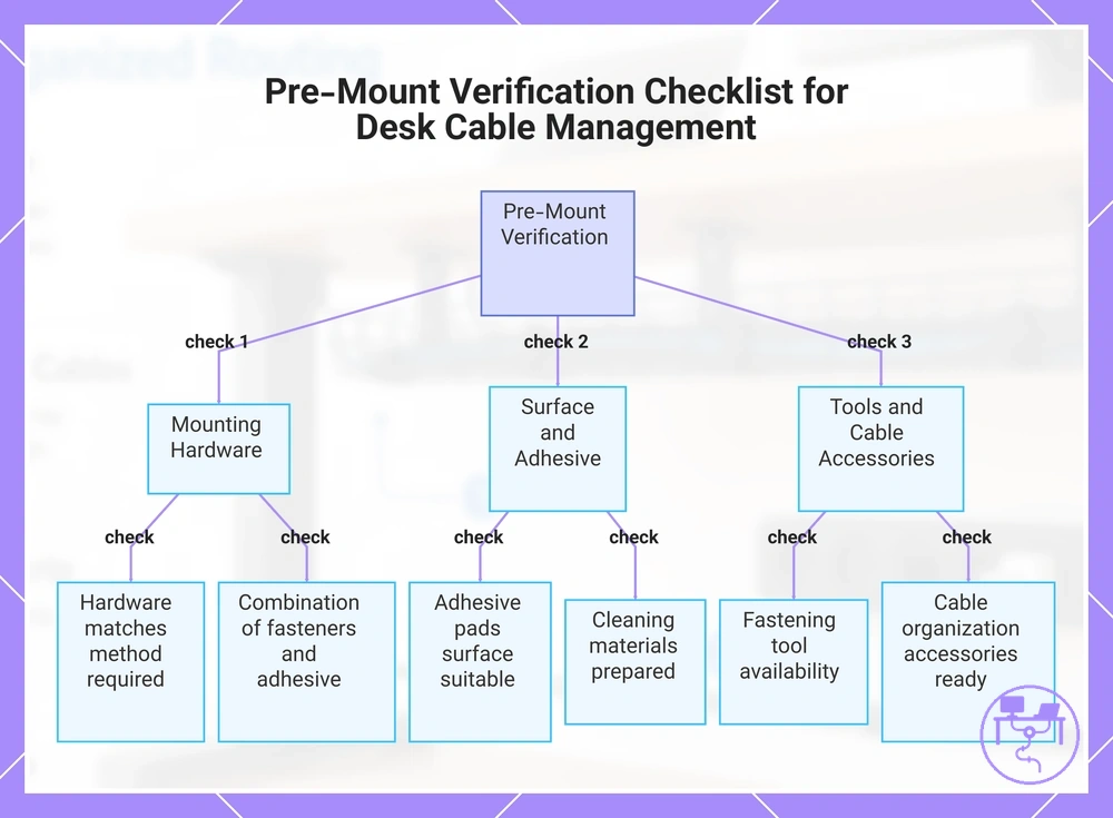 Pre-Mount Verification Checklist for Desk Cable Management