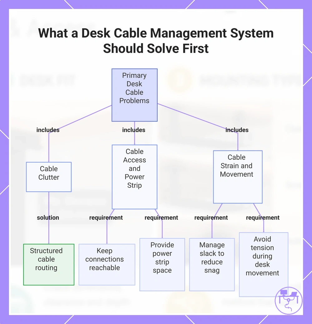 What a Desk Cable Management System Should Solve First
