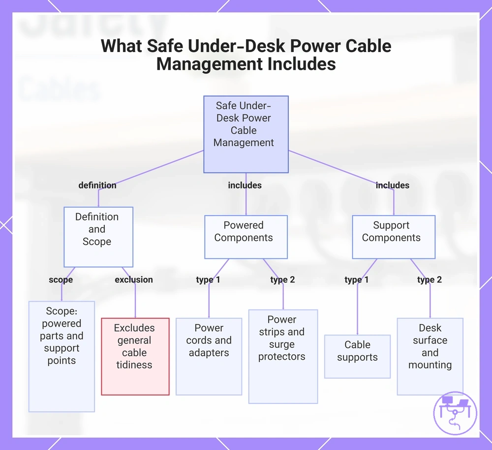 What Safe Under-Desk Power Cable Management Includes