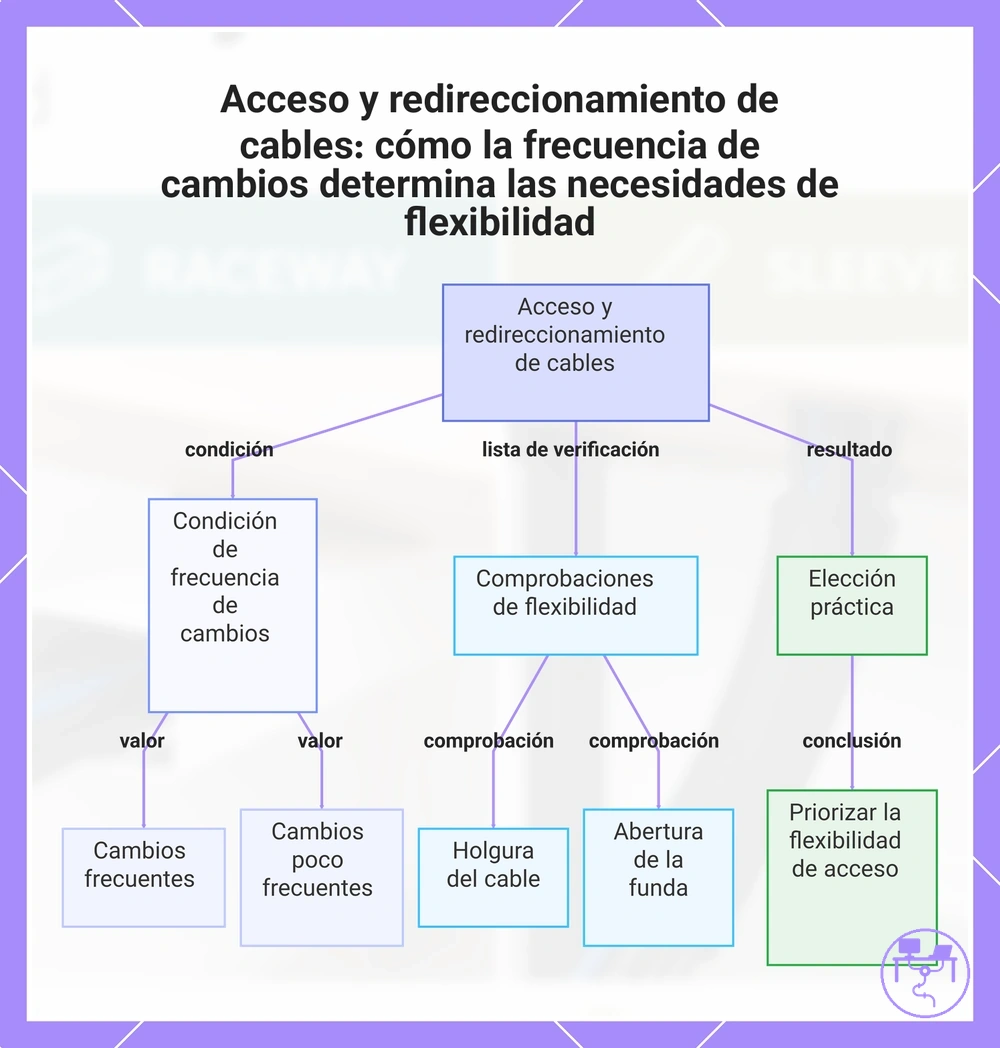 Acceso y redireccionamiento de cables: cómo la frecuencia de cambios determina las necesidades de flexibilidad