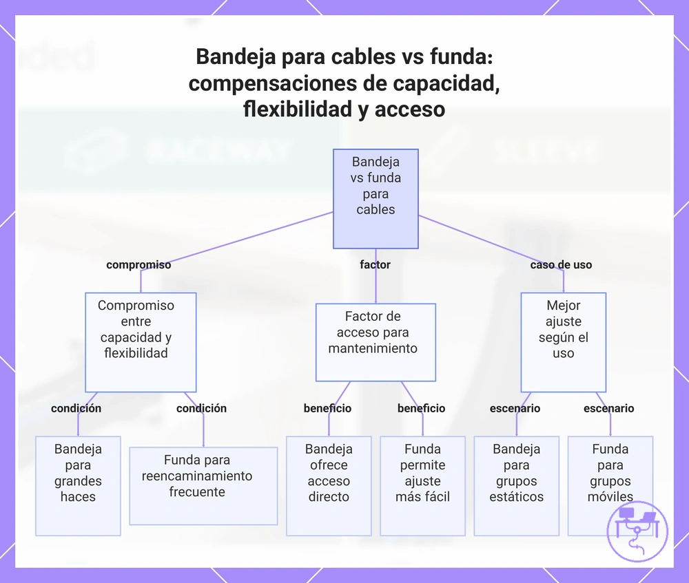 Bandeja para cables vs funda: compensaciones de capacidad, flexibilidad y acceso