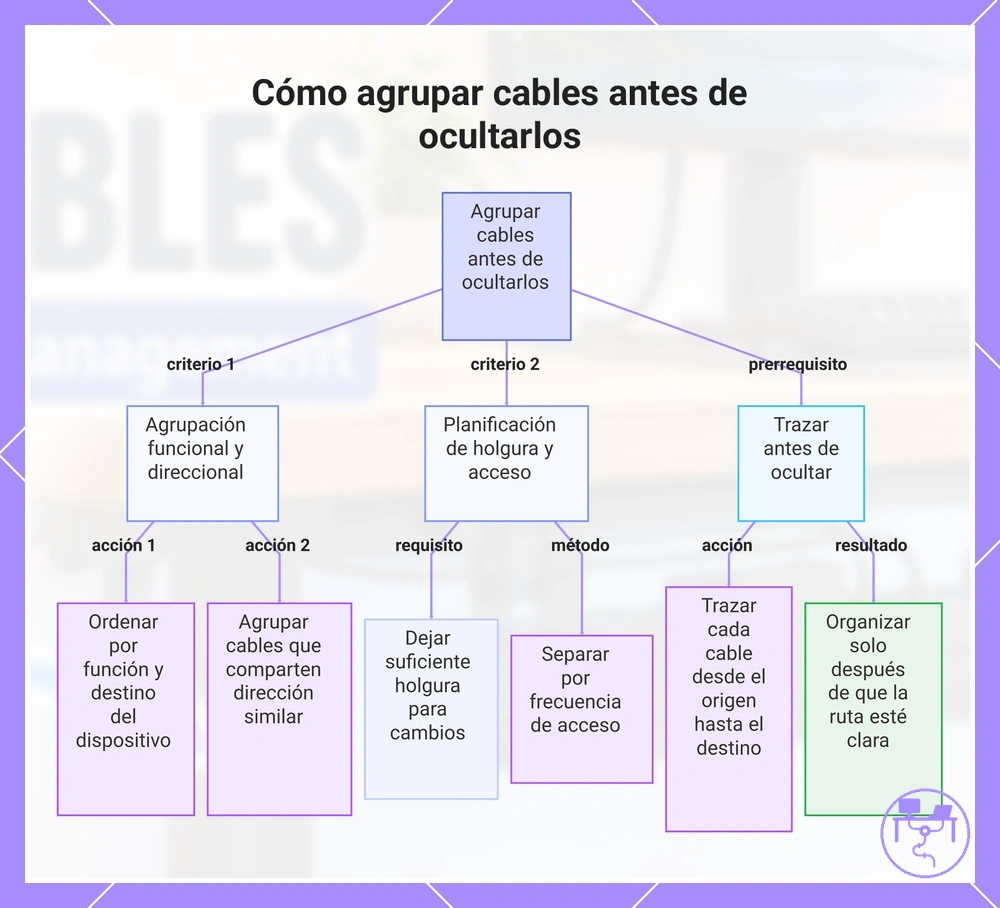 Cómo agrupar cables antes de ocultarlos