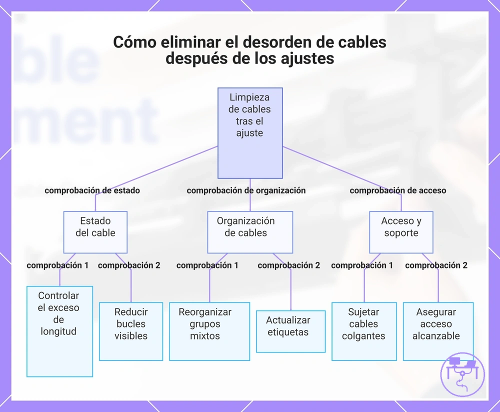 Cómo eliminar el desorden de cables después de los ajustes