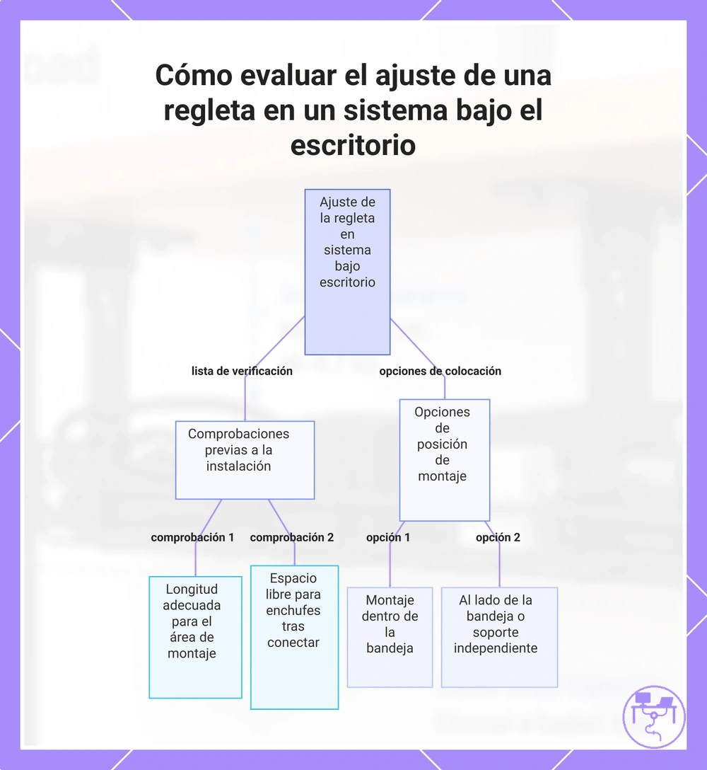 Cómo evaluar el ajuste de una regleta en un sistema bajo el escritorio