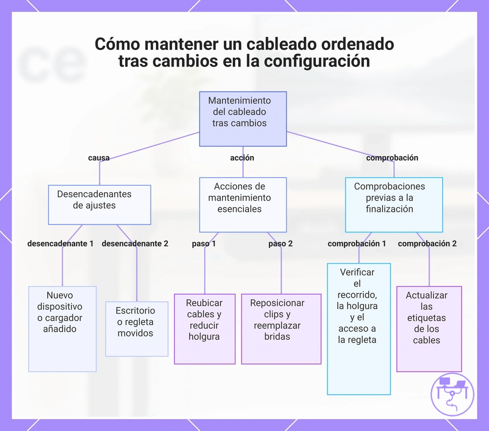 Cómo mantener un cableado ordenado tras cambios en la configuración